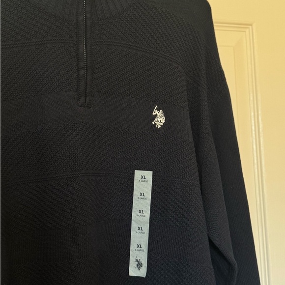 U.S. Polo Assn. Men's Dark Blue Zip-Up Sweater - Picture 2 of 8